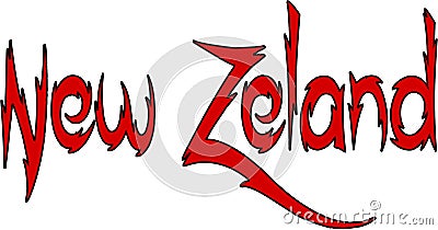 New Zeland text illustration Vector Illustration