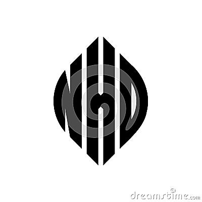NXO circle letter logo design with circle and ellipse shape. NXO ellipse letters with typographic style. The three initials form a Vector Illustration