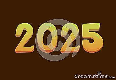 2025 Happy New Year Yellow Design Abstract Vector Illustration