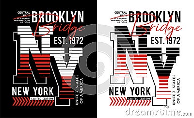 NY Brooklyn typography vintage, for t-shirt and apparel, print men, vectors Vector Illustration