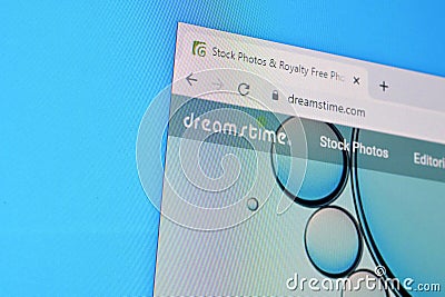 Homepage of dreamstime website on the display of PC, url - dreamstime.com Editorial Stock Photo