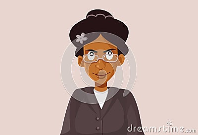 NY, USA, January 3, 2020, Rosa Parks Vector Caricature Vector Illustration