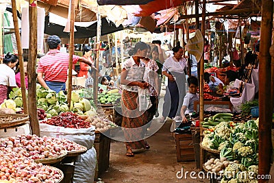 Nyaung-U market, Bagan Editorial Stock Photo