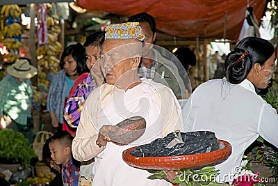 Nyaung U market, Bagan, Myanmar Editorial Stock Photo