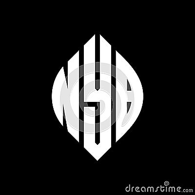 NYB circle letter logo design with circle and ellipse shape. NYB ellipse letters with typographic style. The three initials form a Vector Illustration