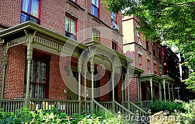 NYC: Astor Row Houses in Harlem Editorial Stock Photo