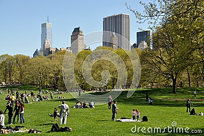 NYC: Central Park Sheep Meadow Editorial Stock Photo