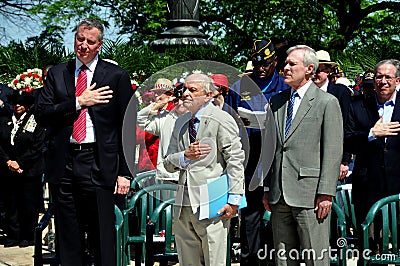 NYC: Dignitaries at Memorial Day Ceremonies Editorial Stock Photo