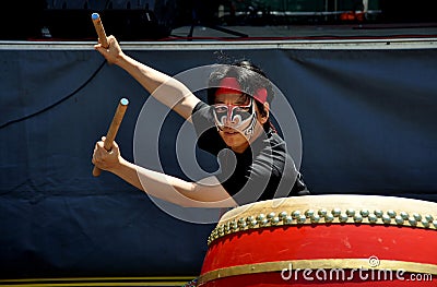 NYC: Drummer at Taiwan Festival Editorial Stock Photo