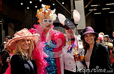 NYC: Happy People at Easter Parade Editorial Stock Photo