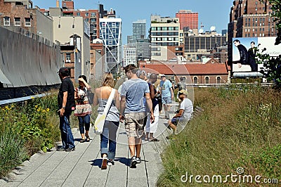NYC: The High Line Park Editorial Stock Photo
