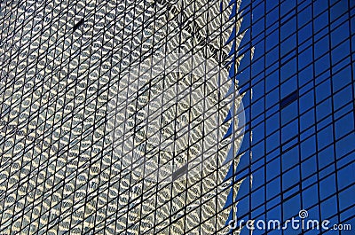 NYC intersecting high-rise buildings architectural reflections Stock Photo