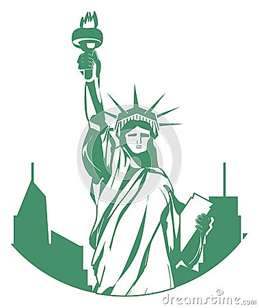 NYC and liberty Stock Photo