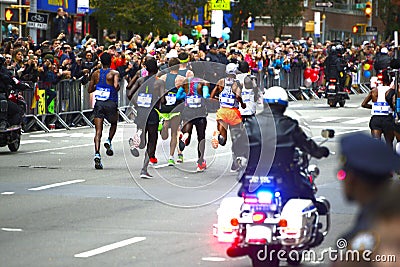 2017 NYC Marathon - Mens Elite Leaders Editorial Stock Photo