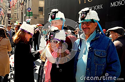 NYC: People Wearing Bonnets at the Easter Parade Editorial Stock Photo