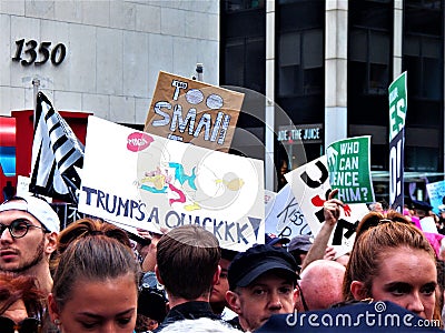 Rally to Oppose Trump Anti Trump Protest in New York City USA Editorial Stock Photo