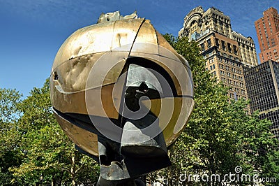 NYC: The Sphere in Battery Park Editorial Stock Photo