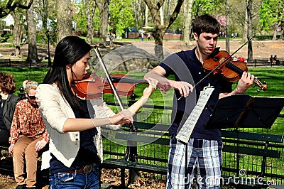 NYC: Student Musicians in Central Park Editorial Stock Photo
