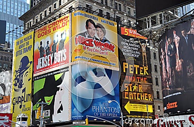 NYC: Times Square Billboards Editorial Stock Photo