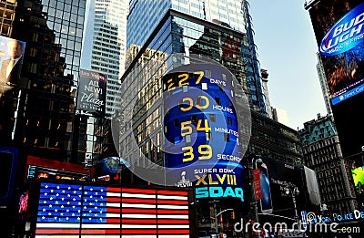 NYC: Times Square and Nasdaq Sign Editorial Stock Photo