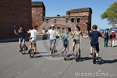 The 2015 NYC Unicycle Festival 36 Editorial Stock Photo