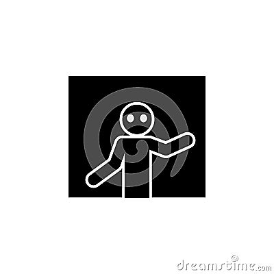 Nyctophobia, dark, fear icon on white background. Vector Illustration