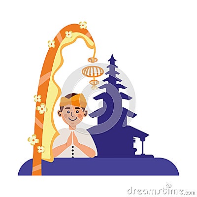 nyepi celebration illustration Vector Illustration