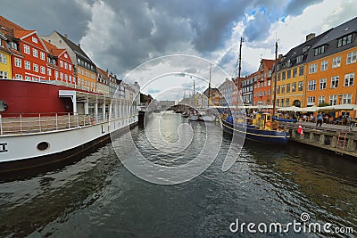 Nyhavn harbor with colorful buildings Editorial Stock Photo