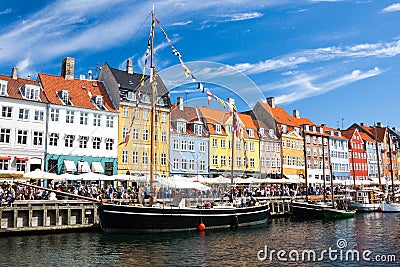 Nyhavn harbour in Copenhagen, Denmark Editorial Stock Photo