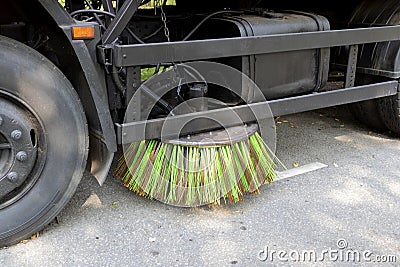 Nylon brush of the Road sweeper, Stock Photo