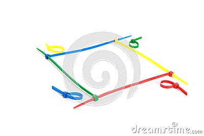 Nylon Cable Ties isolated on White Background Stock Photo
