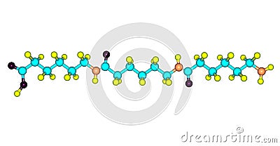Nylon molecular structure isolated on white background Cartoon Illustration