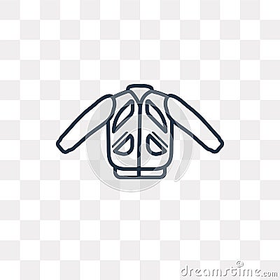 Nylon Jacket vector icon isolated on transparent background, lin Vector Illustration