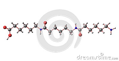 Nylon molecular structure isolated on white background Cartoon Illustration