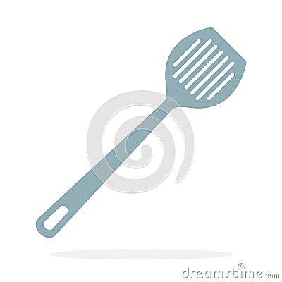 Nylon spatula with slots vector flat material design isolated object on white background. Vector Illustration
