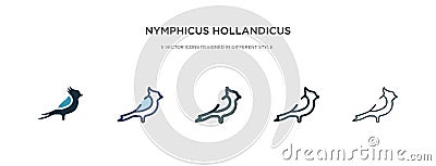Nymphicus hollandicus icon in different style vector illustration. two colored and black nymphicus hollandicus vector icons Vector Illustration