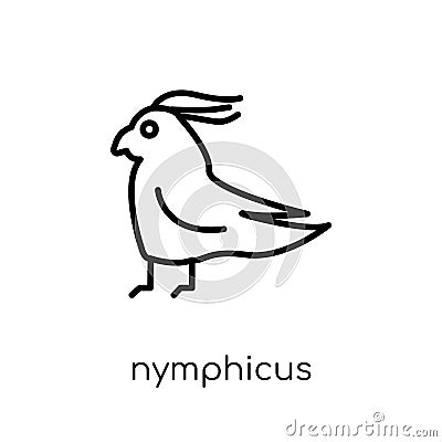 Nymphicus hollandicus icon. Trendy modern flat linear vector Nymphicus hollandicus icon on white background from thin line animal Vector Illustration
