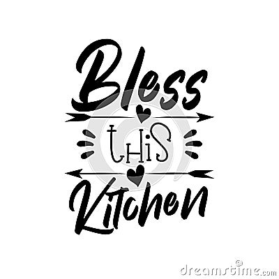 Bless this Kitchen- saying Vector Illustration