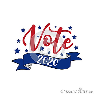 Vote 2020 - Presidential Election 2020 in United States. Vote day, November 3. US Election. Patriotic american element Vector Illustration