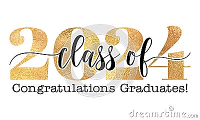 Class of 2024 Congratulations Graduates Vector Illustration