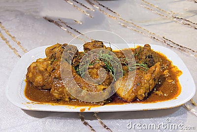 Nyonya Chicken Curry Kapitan Dish Stock Photo