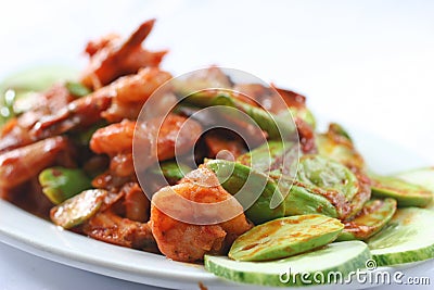 Nyonya sambal petai Stock Photo