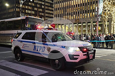 NYPD patrol car in Manhattan Editorial Stock Photo