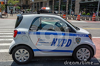 NYPD Smart car in New York City Editorial Stock Photo