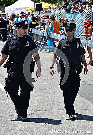 NYPD working during the 34th Annual Mermaid Parade at Coney Island Editorial Stock Photo