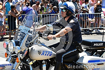 NYPD working during the 34th Annual Mermaid Parade at Coney Island Editorial Stock Photo