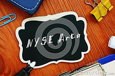 NYSE Arca sign on the piece of paper Stock Photo
