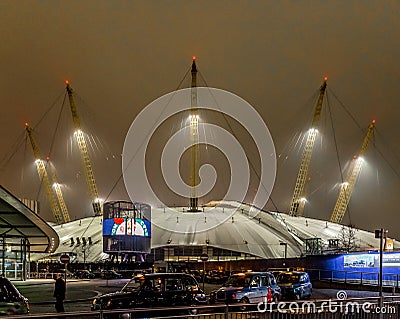 O2 arena in the night, London Editorial Stock Photo