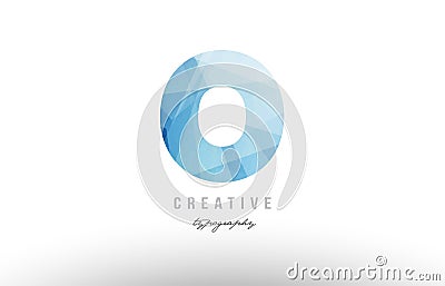 o blue polygonal alphabet letter logo icon design Stock Photo