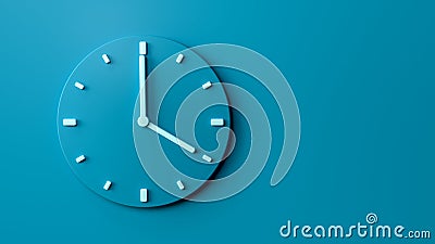 4 o'clock five past ten sea blue office wall clock Stock Photo